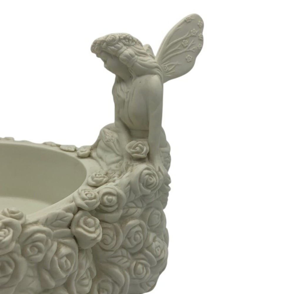 Vintage PartyLite Ariana's Garden Fairy Porcelain Candle Holder Set Bisque - Picture 15 of 16